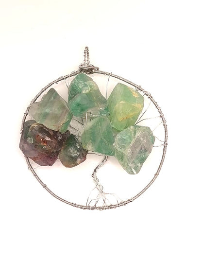 Colgante Único y Artesanal - Fluorita y Árbol de la Vida