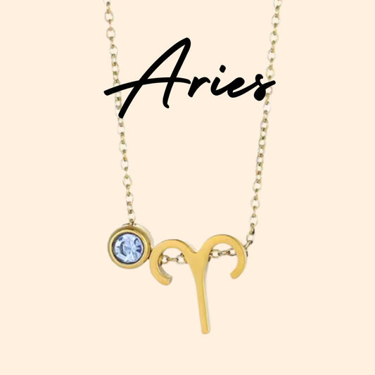 Collar Zodiaco - Símbolo y Circonita - ARIES