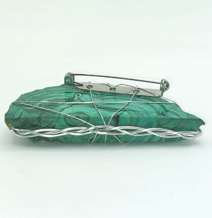 Broche Único y Artesanal - Malaquita