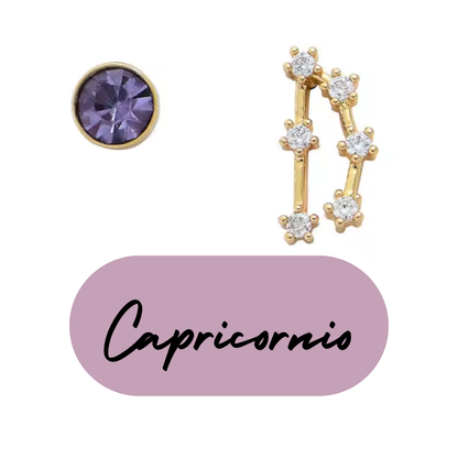 Pendientes Dorados del Zodiaco Constelación y Cristal