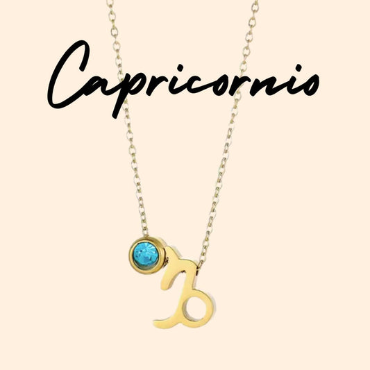 Collar Zodiaco - Símbolo y Circonita - CAPRICORNIO