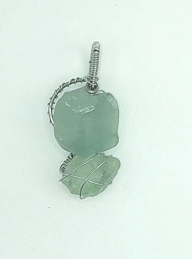 Colgante Único y Artesanal Doble - Fluorita