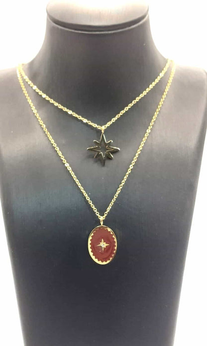 Collar Estrella Polar - Doble Rojo