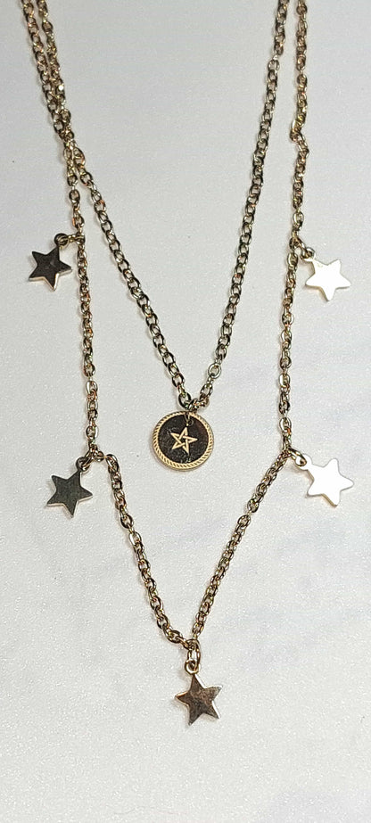 Collar Estrella Polar - Doble con estrellitas