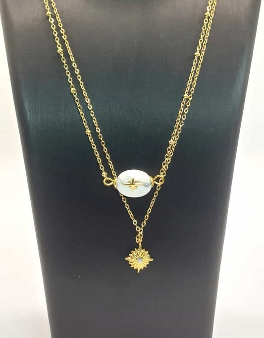 Collar Estrella Polar - Doble, con piedra