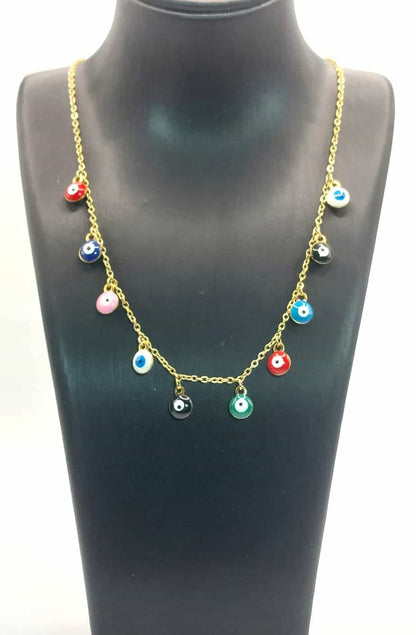 Collar Ojo Turco - De colores dorado