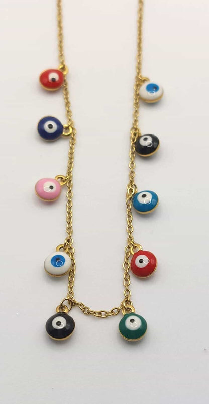 Collar Ojo Turco - De colores dorado