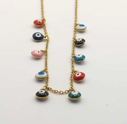 Collar Ojo Turco - De colores dorado