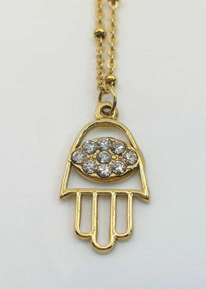 Collar Mano de Fátima - Brillos