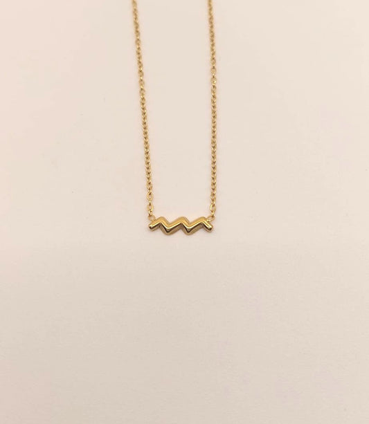 Collar Zodiaco - Símbolo Dorado - ACUARIO
