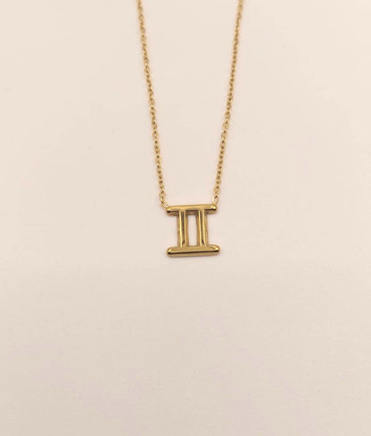Collar Zodiaco - Símbolo Dorado - GÉMINIS