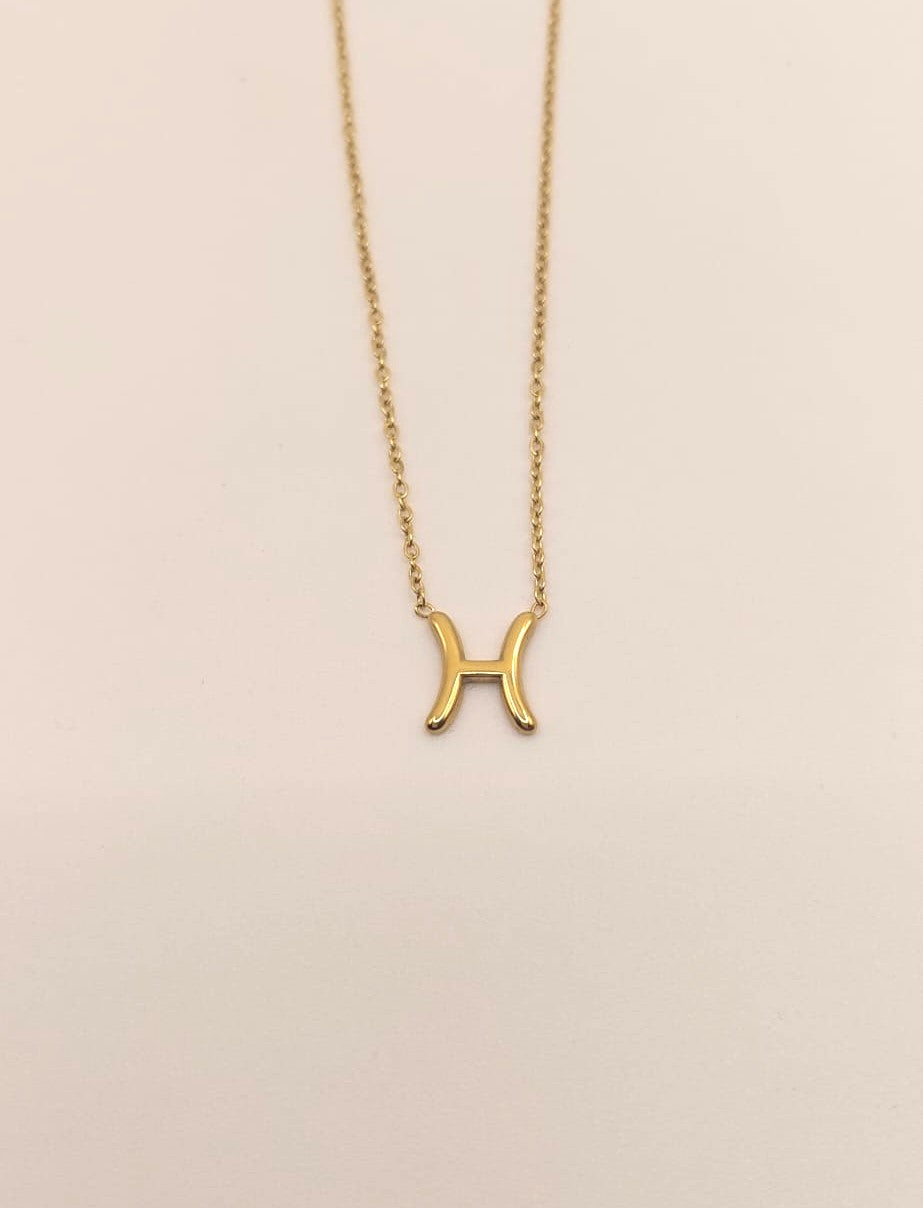 Collar Zodiaco - Símbolo Dorado - PISCIS