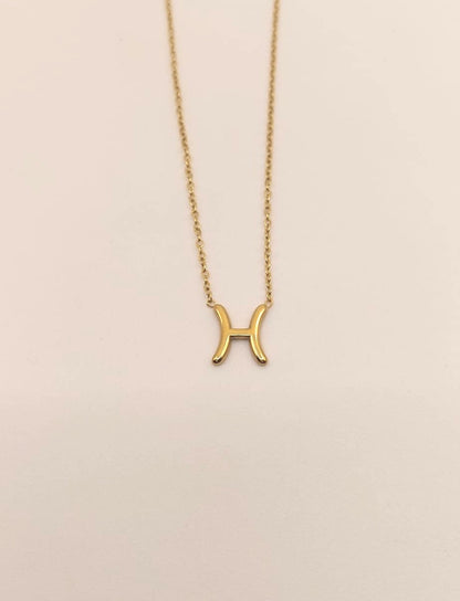 Collar Zodiaco - Símbolo Dorado - PISCIS
