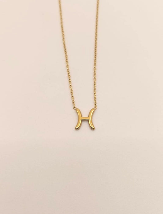 Collar Zodiaco - Símbolo Dorado - PISCIS