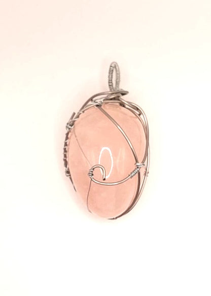 Colgante Único y Artesanal Huevo - Cuarzo Rosa