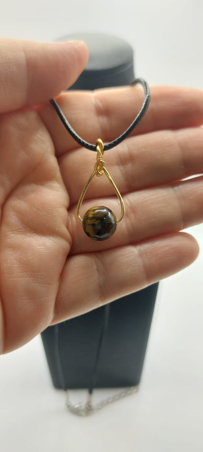 Colgante único y artesanal de Ojo de Tigre - 1 Bola