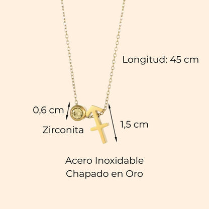 Collar Zodiaco - Símbolo y Circonita - GÉMINIS