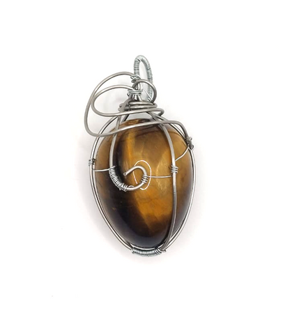 Colgante Único y Artesanal Forma de Huevo - Ojo de Tigre