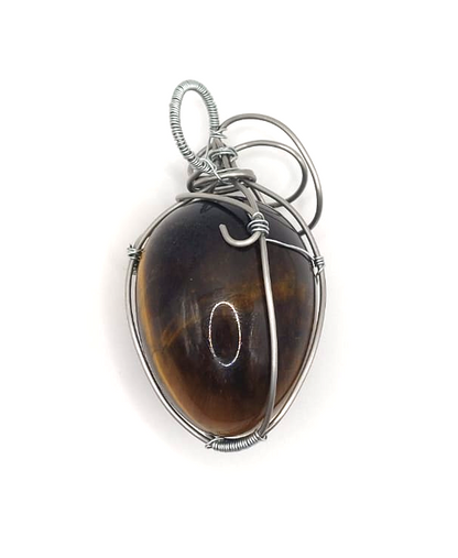 Colgante Único y Artesanal Forma de Huevo - Ojo de Tigre