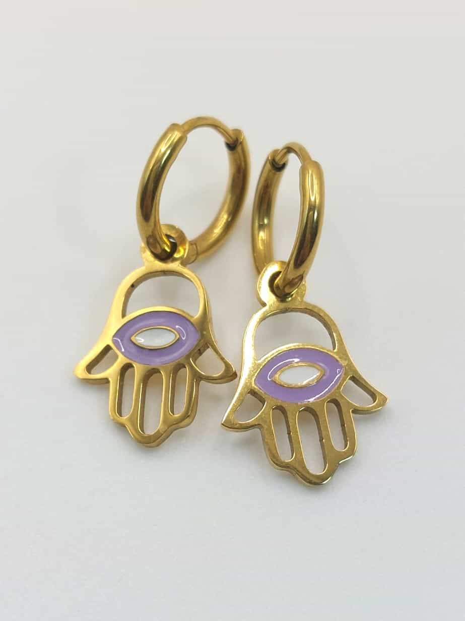 Pendientes Mano de Fátima - Aro y colores