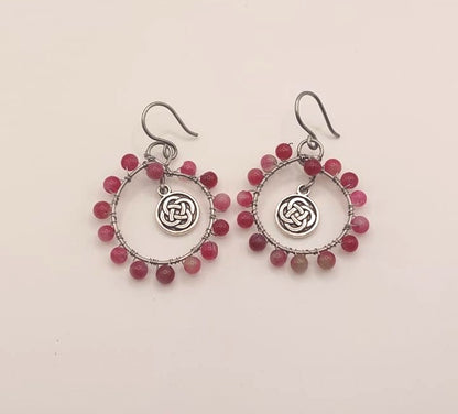 Pendientes Únicos y Artesanales Aro - Jade Sandía