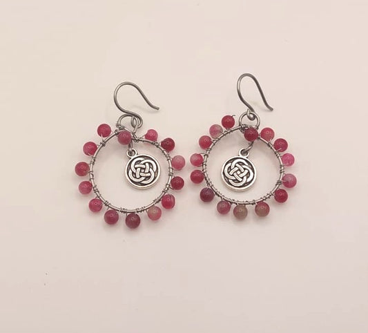 Pendientes Únicos y Artesanales Aro - Jade Sandía