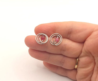 Pendientes Únicos y Artesanales cortos - Jade Sandía