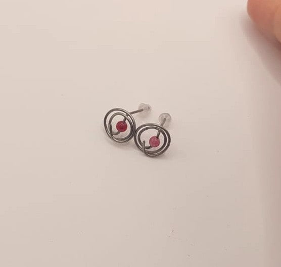 Pendientes Únicos y Artesanales cortos - Jade Sandía