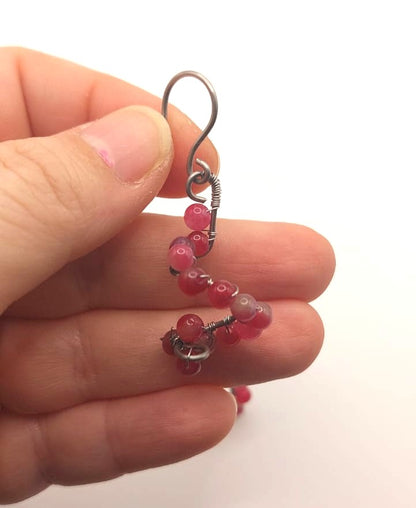 Pendientes Únicos y Artesanales Espiral - Jade Sandía