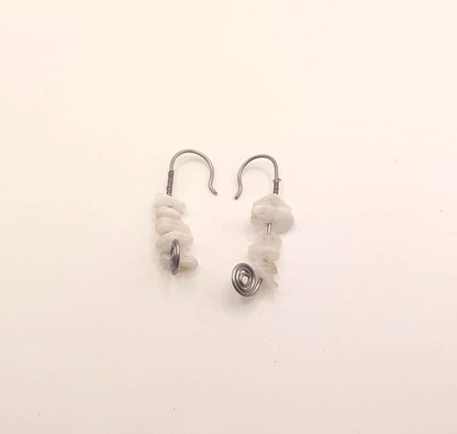 Pendientes Únicos y Artesanales fijos - Piedra Lunar