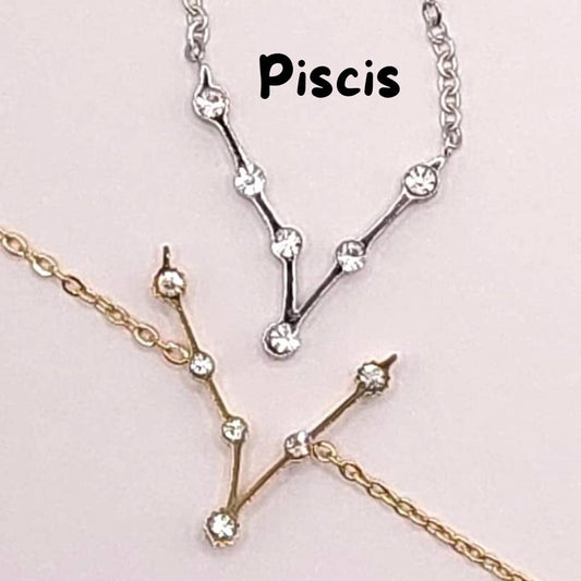 Collar Zodiaco - Constelación Dorado y Plateado - PISCIS