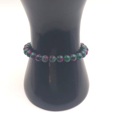 Pulsera Cuentas - Piedras Naturales - Rubí Zoisita