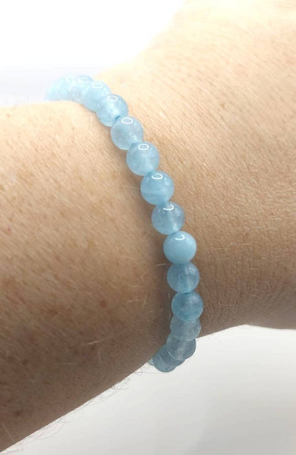 Pulsera Cuentas - Piedras Naturales - Aguamarina