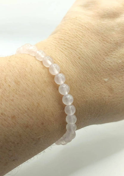 Pulsera Cuentas - Piedras Naturales - Cuarzo Rosa