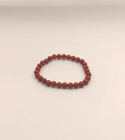 Pulsera Cuentas - Piedras Naturales - Jaspe Rojo