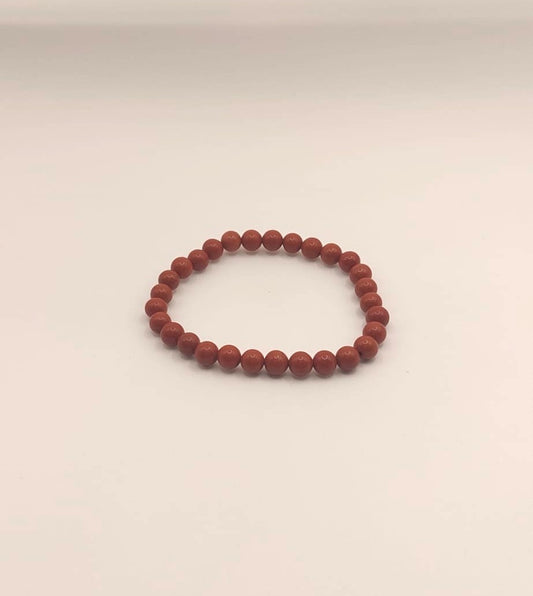 Pulsera Cuentas - Piedras Naturales - Jaspe Rojo