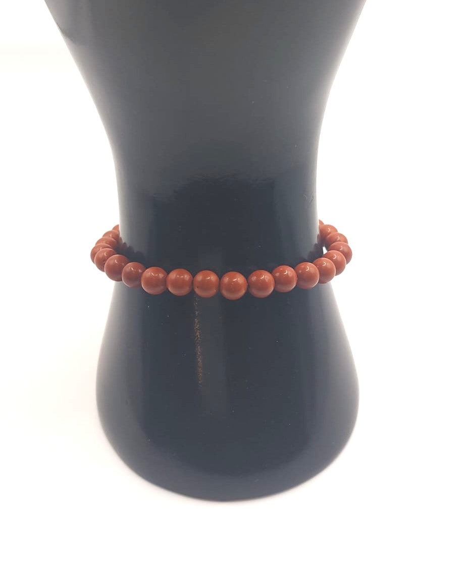Pulsera Cuentas - Piedras Naturales - Jaspe Rojo