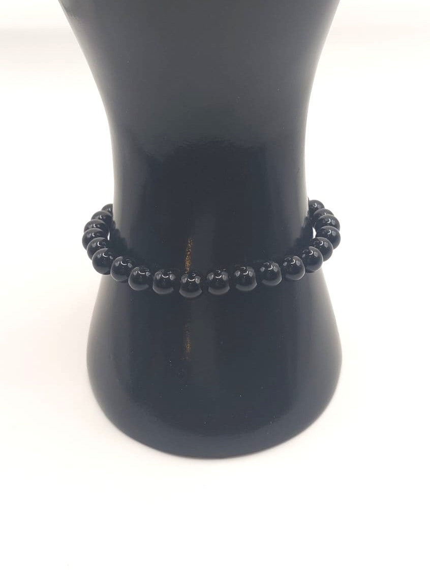 Pulsera Cuentas - Piedras Naturales - Obsidiana