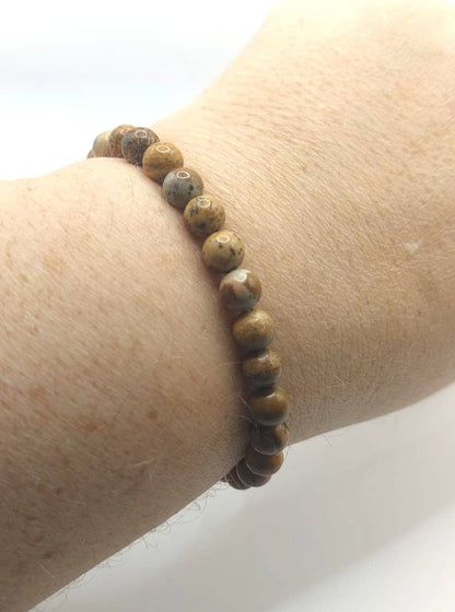 Pulsera Cuentas - Piedras Naturales - Picture Jasper