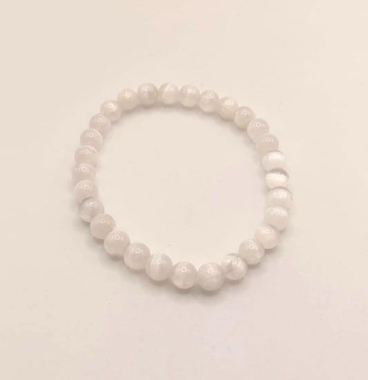 Pulsera Cuentas - Piedras Naturales - Selenita