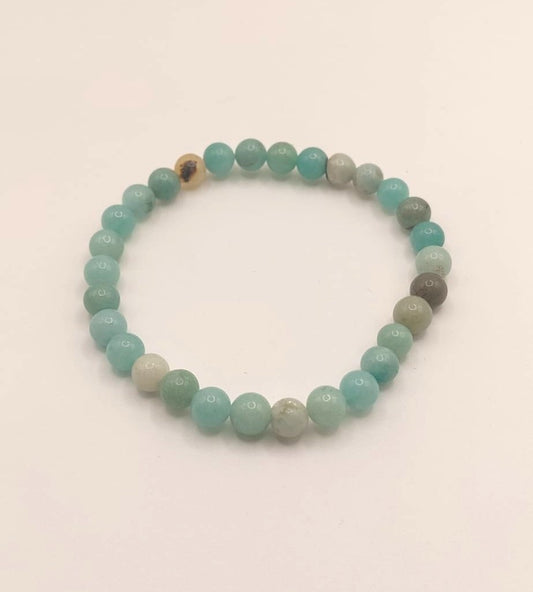Pulsera Cuentas - Piedras Naturales - Amazonita