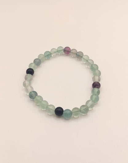 Pulsera Cuentas - Piedras Naturales - Fluorita