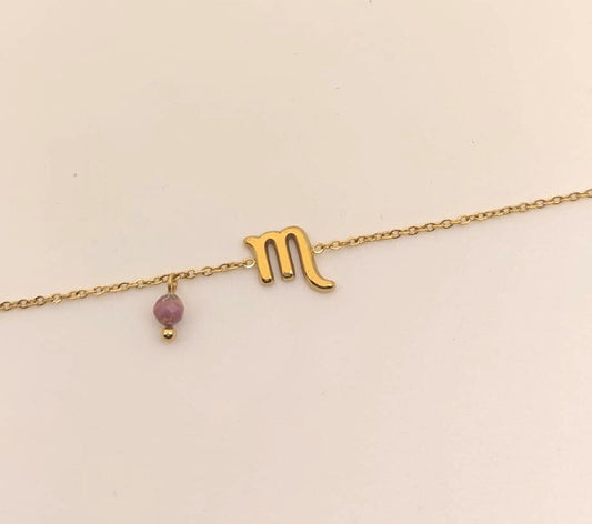 Pulsera Zodiaco - Símbolo Dorado - ESCORPIO