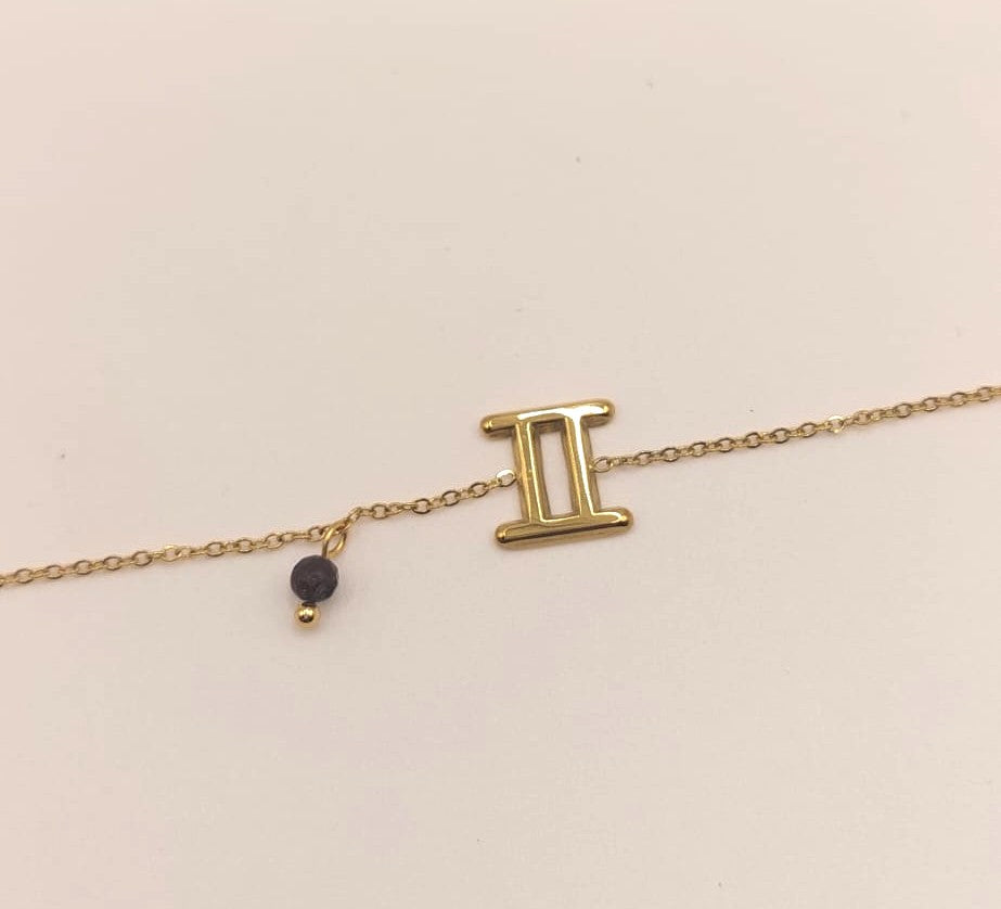 Pulsera Zodiaco - Símbolo Dorado - GÉMINIS