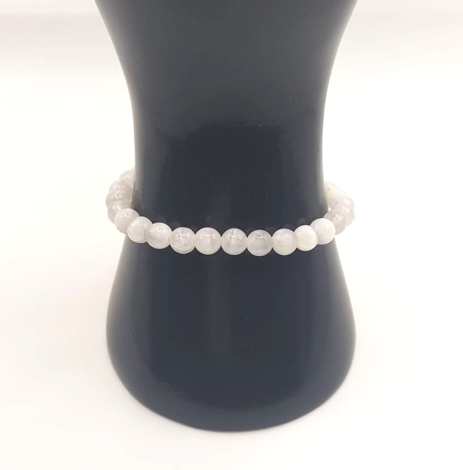 Pulsera Cuentas - Piedras Naturales - Selenita