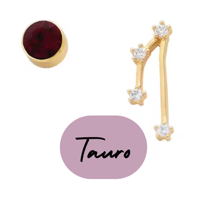 Pendientes Dorados del Zodiaco Constelación y Cristal