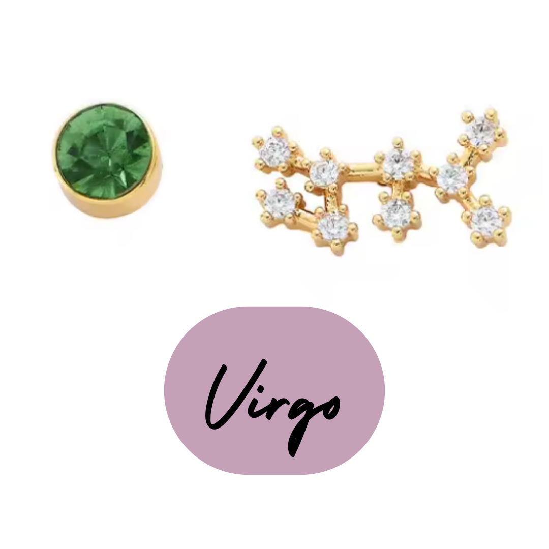 Pendientes Dorados del Zodiaco Constelación y Cristal
