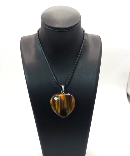 Colgante único y artesanal de Ojo de Tigre - Corazón