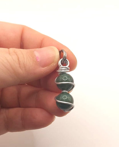 Colgante Único y Artesanal dos piedras - Ágata India